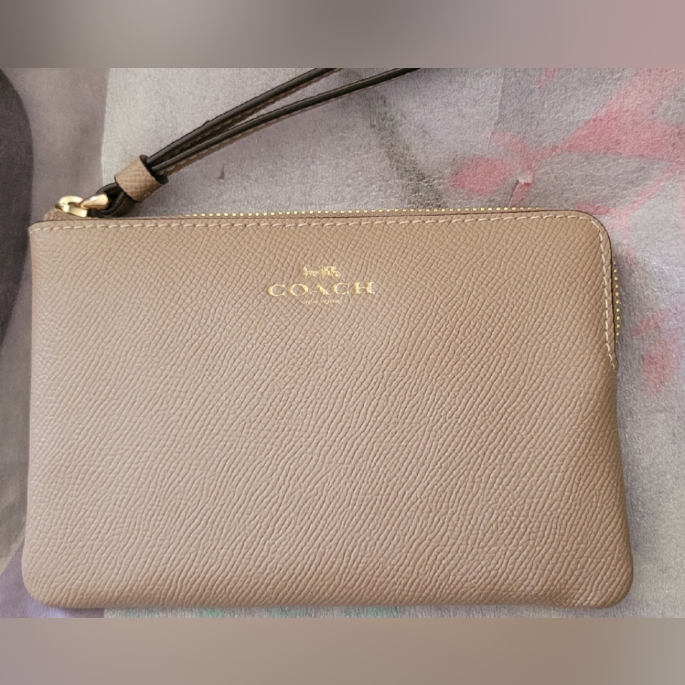 Coach Beige Wristlet